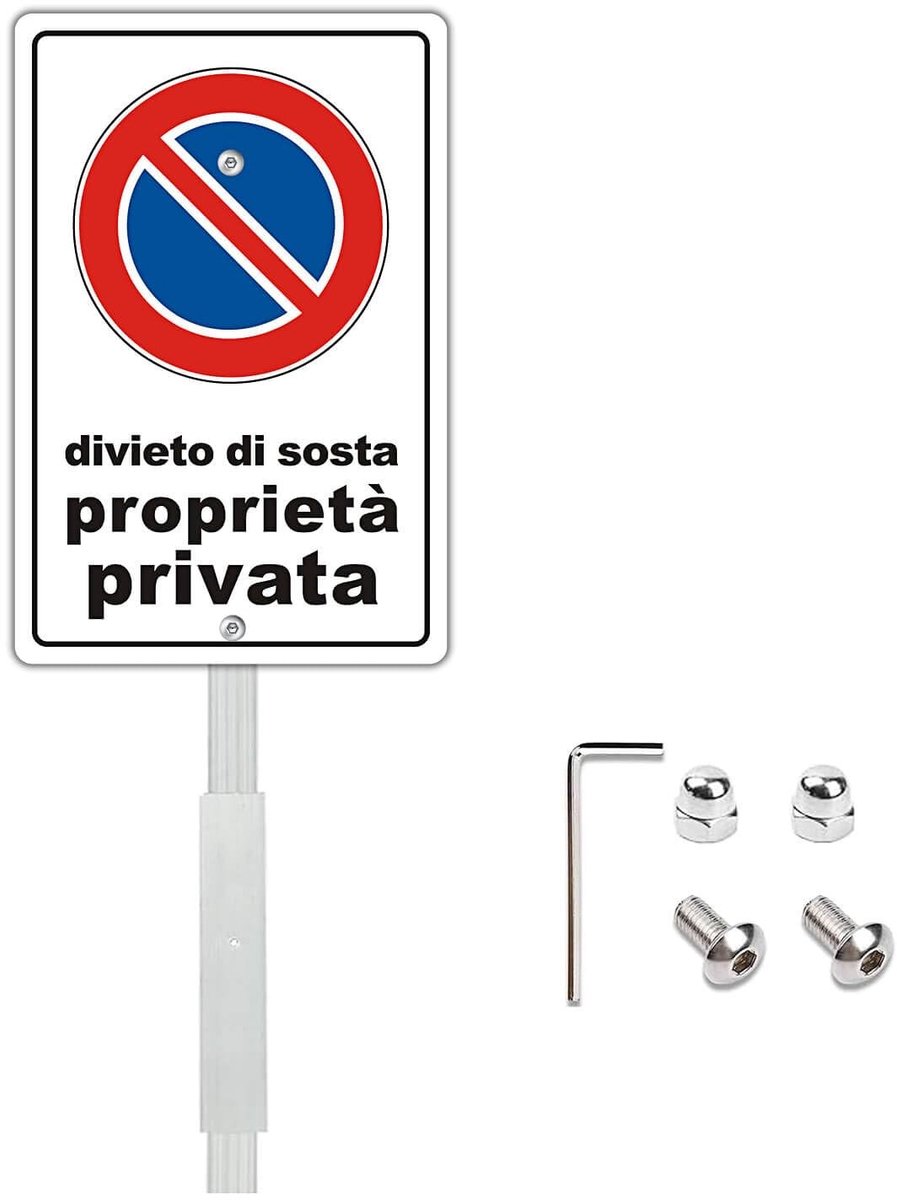 Elzusha - Parkeerverbod Bord met Aluminium Houder - 20x30 cm