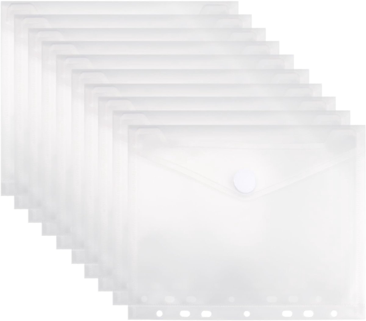 Elzusha - Set van 10 A5 Plastic Enveloppen met Knop