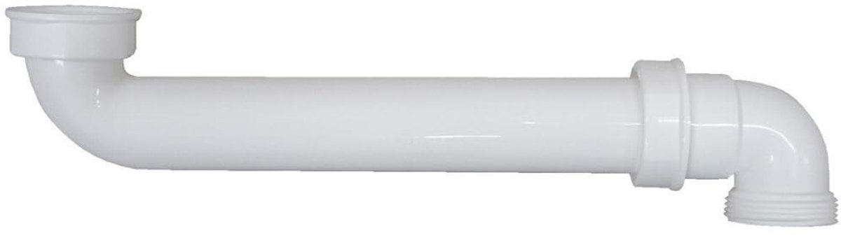 Elzusha - Afvoerbocht voor onder de spoelbak - Dubbele 90° bocht - Voor standaard 1 1/2" aansluitingen