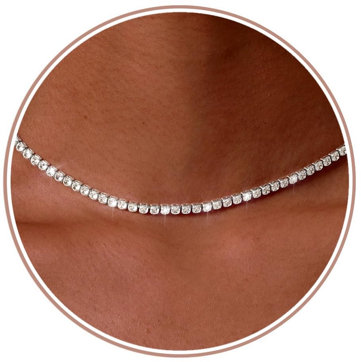 Elzusha - Vrouwelijke Verstelbare Tennis Ketting met Cubic Zirconia