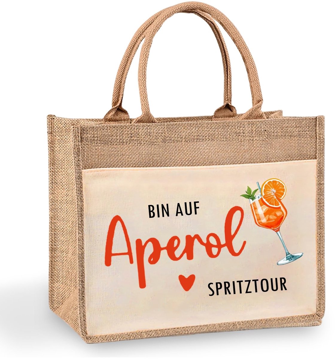 Elzusha - Jute Shopper met Aperol Design voor Strand en Cadeau