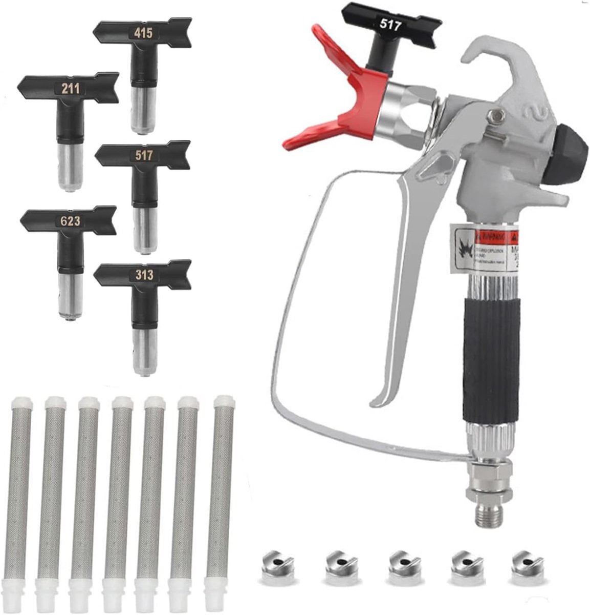 Professionele Airless Spuitpistool Nozzles 211, 313, 415, 517, 623 voor Huishoudelijk Gebruik, Bouw en Tuinprojecten