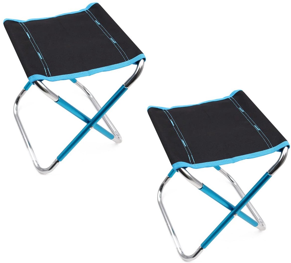 Elzusha - 2 Stuks Camping Stoelen - Opvouwbare Lichtgewicht Stools van Aluminium