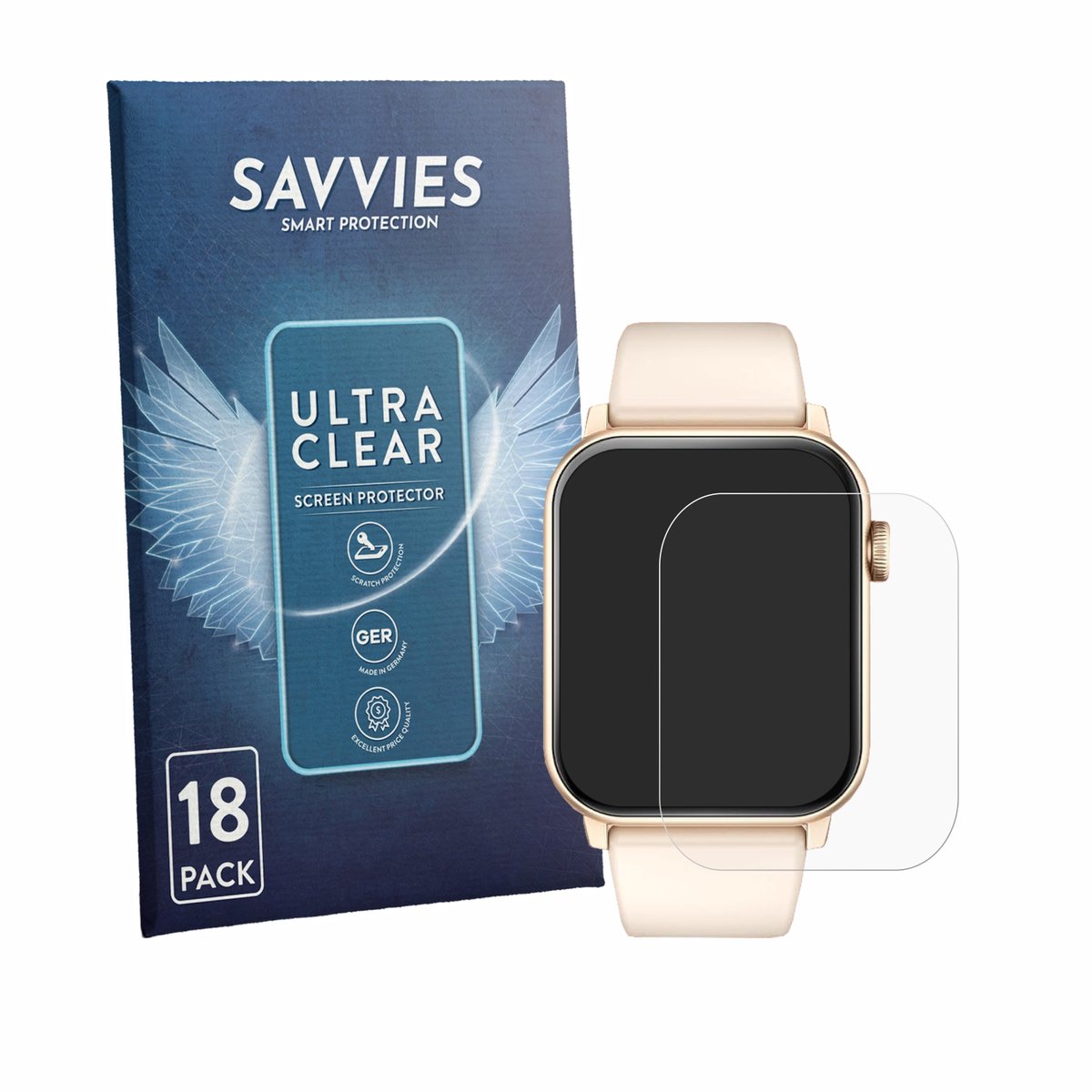 Savvies - Screenprotector voor Tisoutec TG09 1.85" - Folie Beschermfolie transparant 18 Stuks