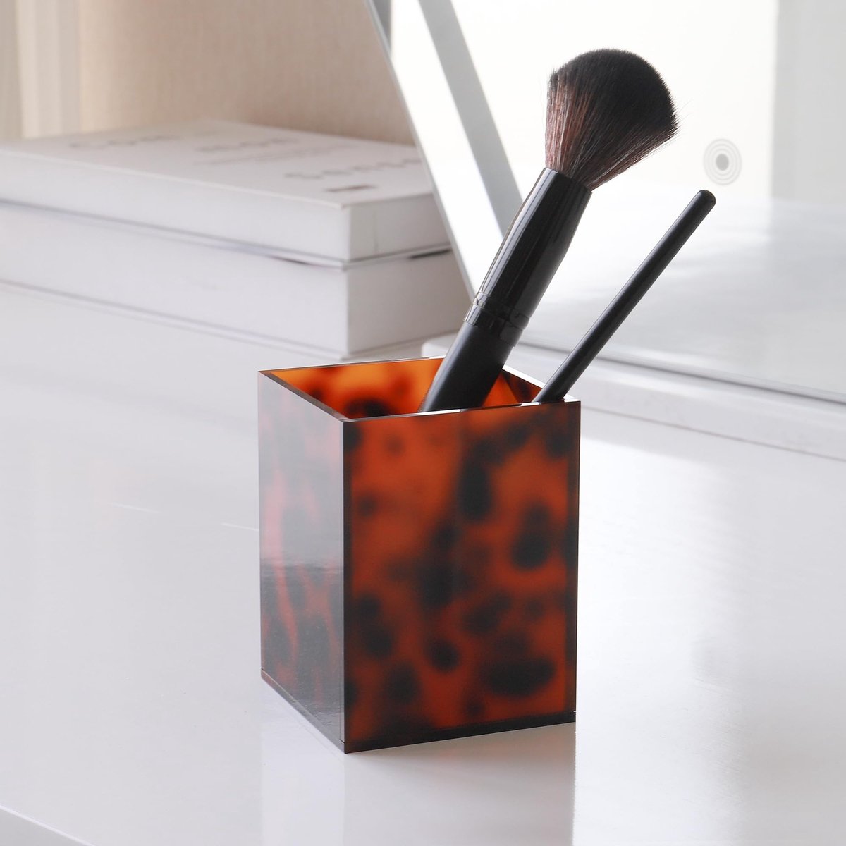Elzusha - Acryl Makeup Borstelhouder met Luipaardpatroon - Make-up Organizer