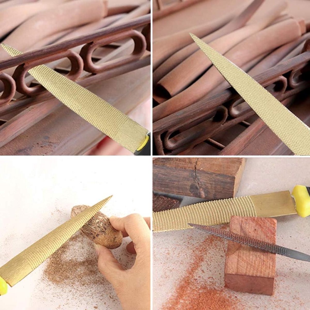 Houtvijl - Houtbewerking Rasp - Hout Vormgeven - Ergonomisch Handvat - 6 Inch - Goud