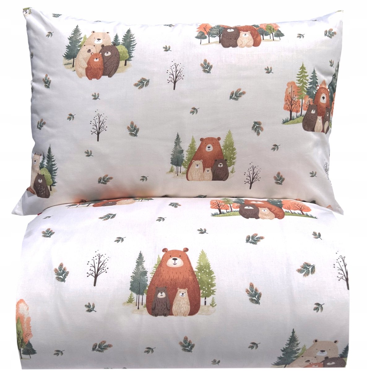 Kinderbedlinnen 100x160 cm - Leuke Berenfamilie in bosprint