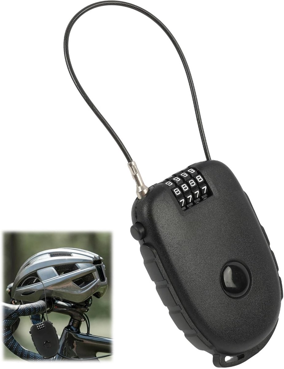 Veiligheidsslot met 90 cm lang kabel, instelbare cijfercode, lichtgewicht en compact, perfect voor fietsen, kinderwagens en bagage.