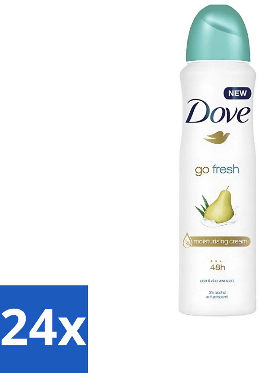 24 x Dove - Deodorant - Spray Go Fresh Pear & Aloe - Frisse en verzorgende geur - 250 ml - Dove Go Fresh Pear Aloe Vera - Deodorant Spray - Anti-transpirant - Fris Gevoel - Peer Geur
