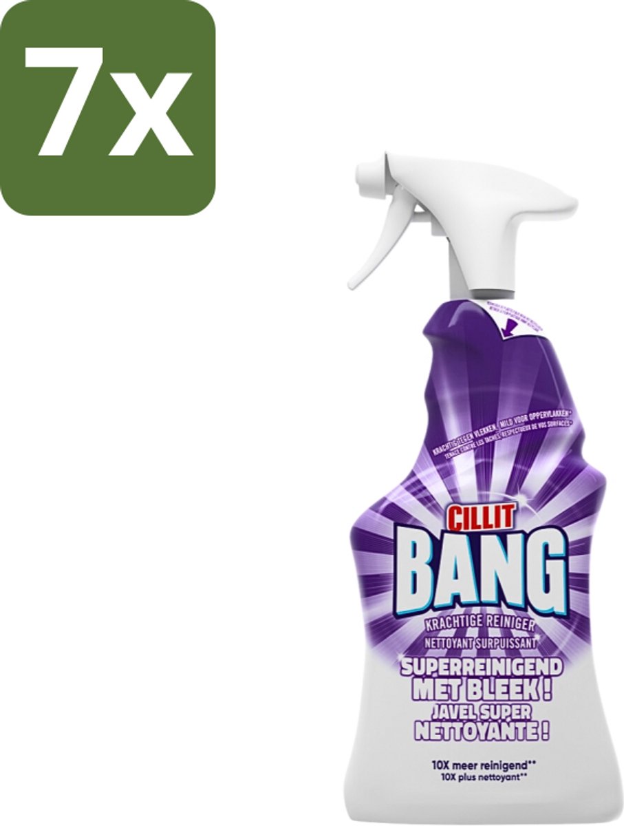 7 x Cillit Bang - Bleek - Verwijdert Hardnekkig Vuil - Sterke Bleekwerking - 750 ml - Superreinigend - Bleek - Reiniging - Hygiëne - Vuil Verwijderen