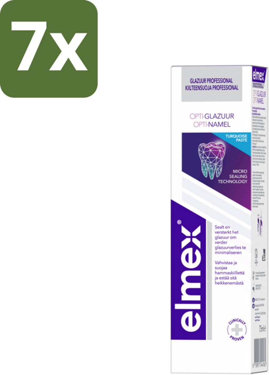 7 x Elmex Tandpasta Glazuur Professional Opti-Glazuur 75 ml - Tandpasta - Glazuurbescherming - Tanderosie - Glazuurverlies - Tandenbescherming