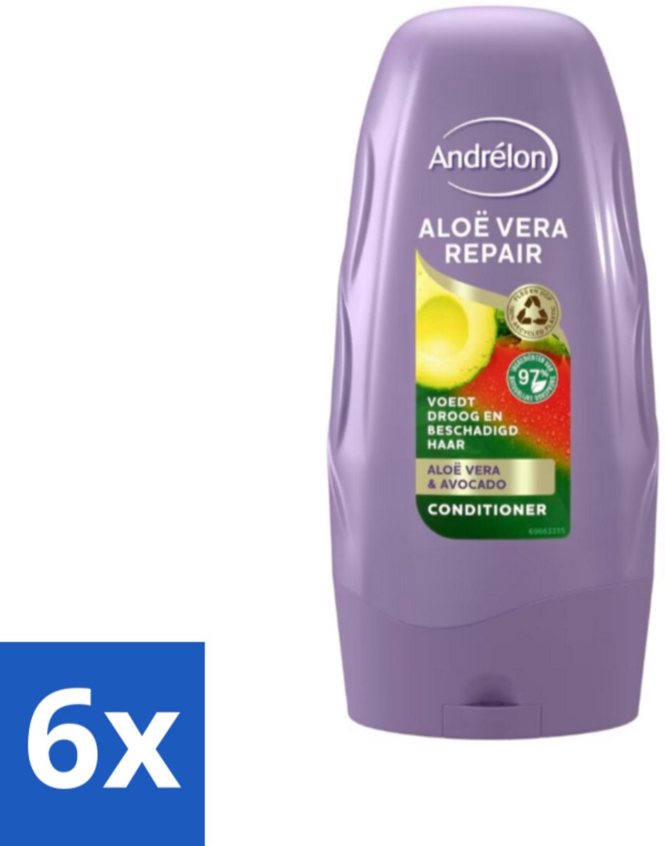 6 x Andrélon Conditioner Aloe Vera Repair 250 ml - Haarkleur - Haarverzorging - Haarherstel - Droog Haar - Beschadigd Haar