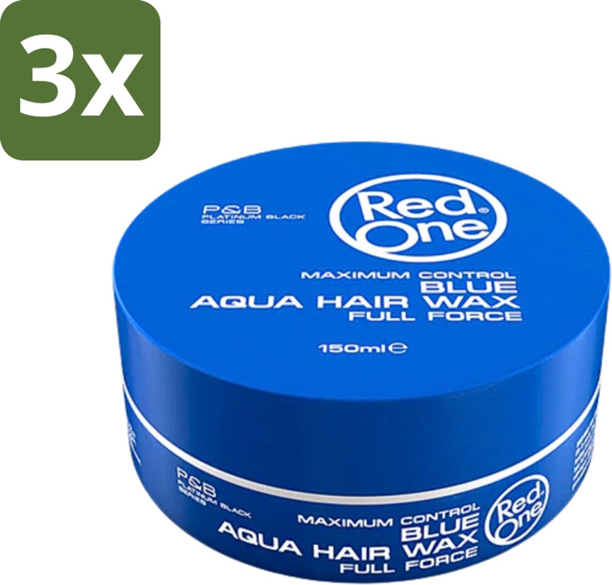3 x Red One - Haarwax - Blue - Aqua Hair Wax - Voor Sterke Hold & Glanzende Finish - 150 ml - Haarwax - Aqua Hair Wax - Sterke Hold - Glanzende Finish - Waterbasis