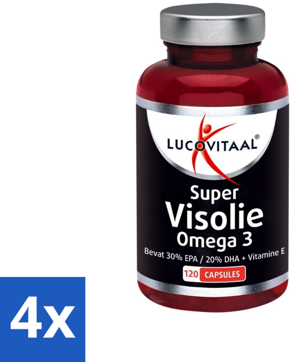 4 x Lucovitaal - Visolie - Super Omega 3 - 120 Capsules - Omega 3 - Hart - Hersenen - Gezichtsvermogen - Visolie
