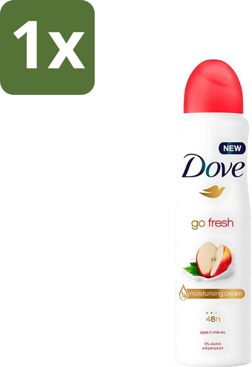 1 x Dove - Deodorant - Go Fresh Apple & White Tea - Verfrissend en fruitig - 250 ml - Dove Go Fresh Apple & White Tea - Deodorant Spray - Fris - Fruitige Geur - Anti-transpirant