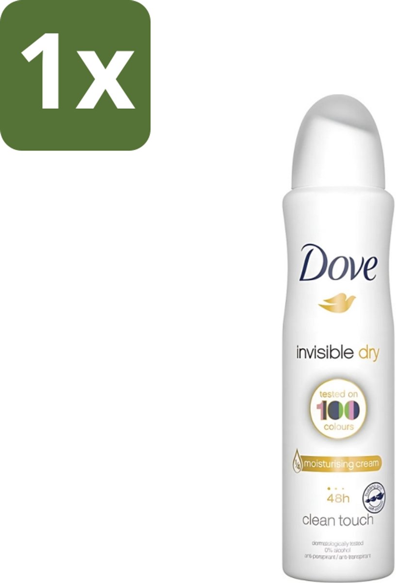 1 x Dove - Deodorant - Invisible Dry - Onzichtbare bescherming - 250 ml - Onze Bescherming - Onzichtbaar - Zweet En Geur - Vlekken - Donkere Kleding