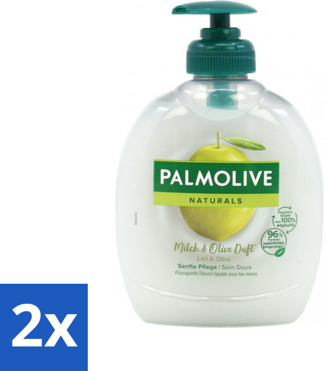 2 x Palmolive Naturals - Handzeep - Melk & Olijf - 300 ml - Handzeep Melk En Olijf - Natuurlijke Handzeep - Handen Verzorgen - Melkproteïnen - Olijfextract
