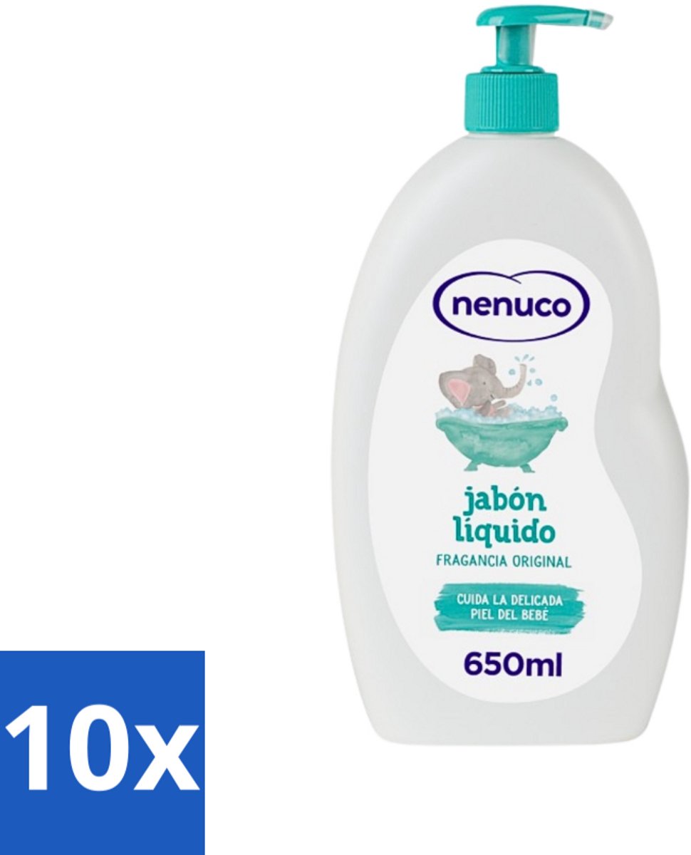 Nenuco - Jabon Líquido - Vloeibare Zeep - Originele Geur - Met Doseerpomp - 650 ml - Bulkverpakking - 10 stuks