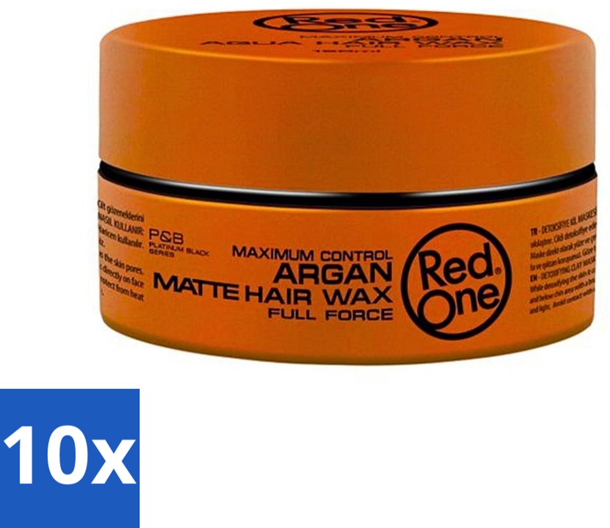 Red One - Haarwax - Argan Matte - Verzorgende Styling - Voor Intensieve Verzorging & Matte Look - 150 ml - Bulkverpakking - 10 stuks
