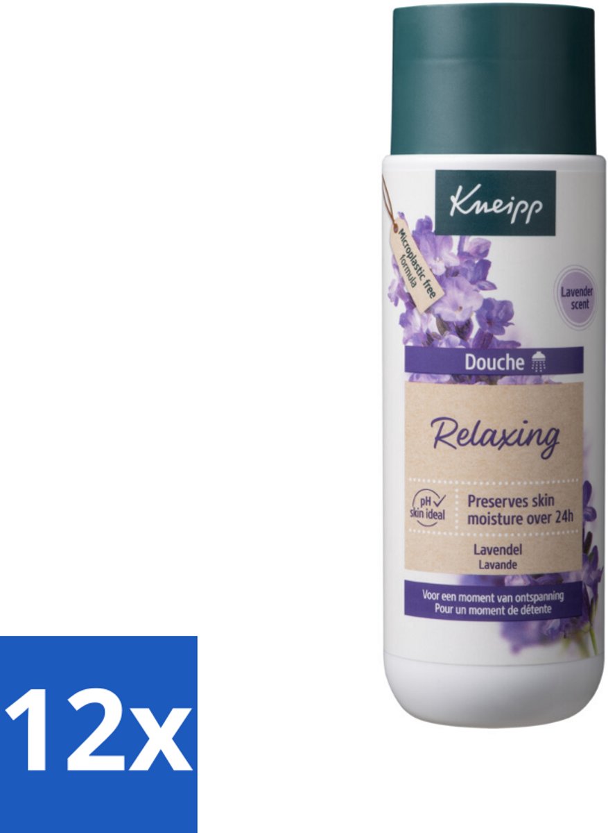 12 x Kneipp Douche Relaxing 200 ml - Douchegel - Ontspannende Geur - Lavendel - Stress Verlichten - Huid Verzorging