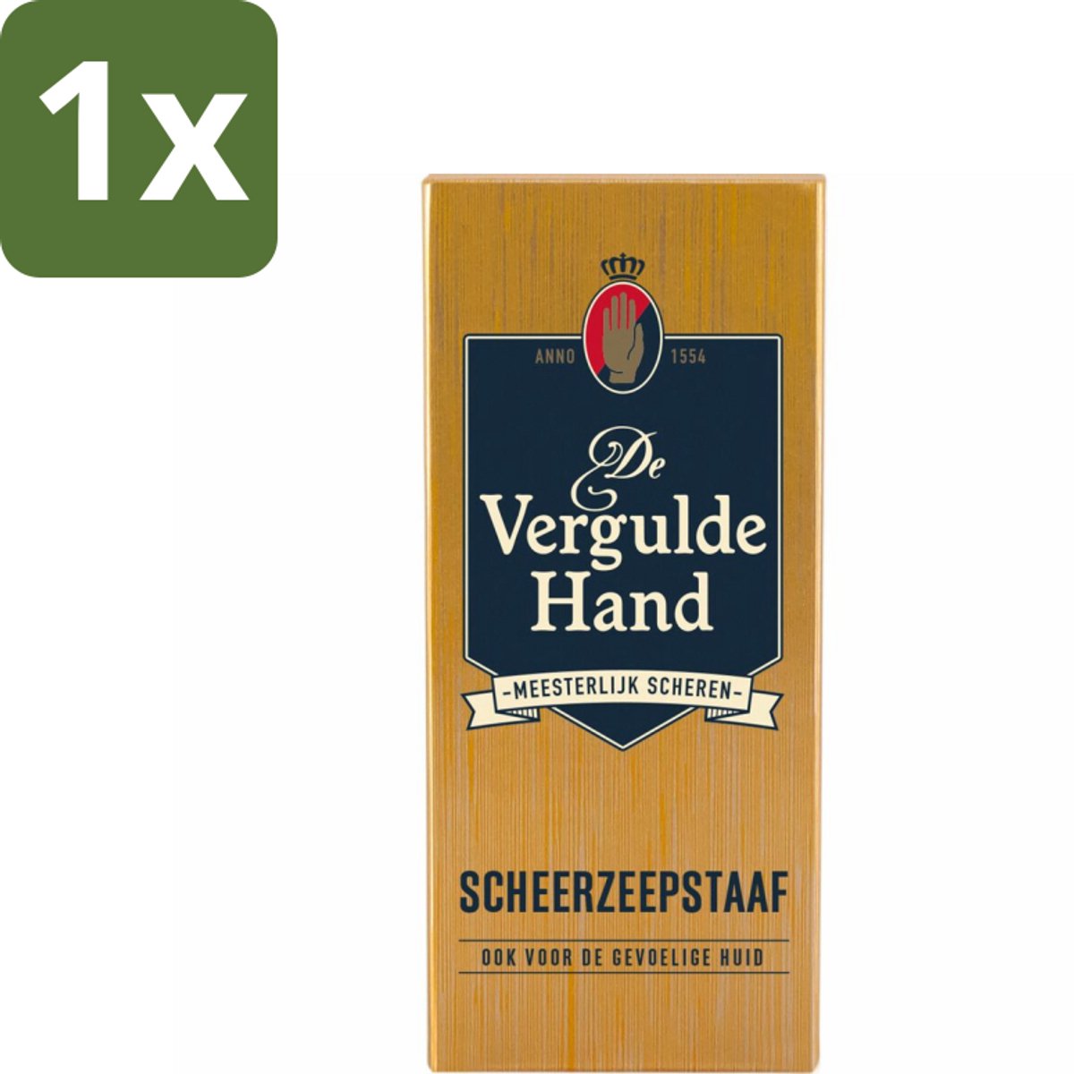 1 x Vergulde Hand Scheerzeepstaaf 75 gr - Scheerzeepstaaf - Vergulde Hand - Scheerbeleving - Klassiek Scheeren - Luxe Scheerbeleving