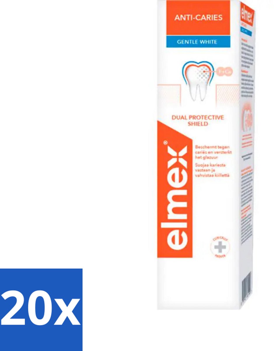 20 x Elmex Tandpasta Anti-Cariës Gentle White 75 ml - Anti Cariës - Whitening - Tandpasta - Gaatjes - Remineralisatie