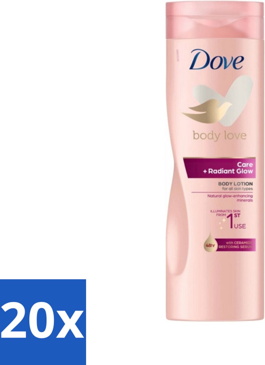 20 x Dove Bodylotion Care & Glow 400 ml - Bodylotion - Hydratatie - Stralende Huid - Ceramide - Glans