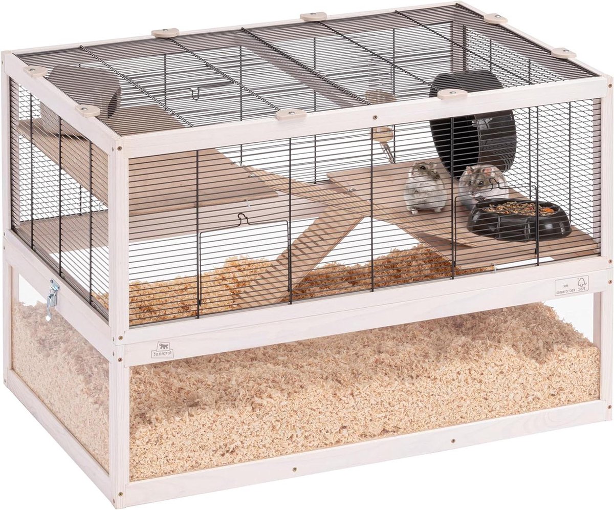 Hamsterkooi - Knaagdierenverblijf - Actief Leven - Drie Niveaus - 80 x 50 cm - Transparant