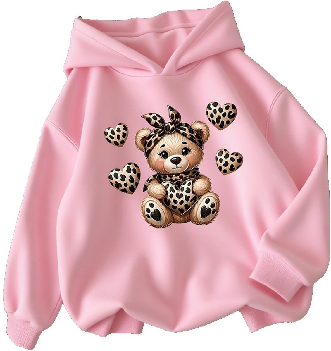 Currero Hoodie Meisjes Warme Hoodie Met Capuchon Comfortabele Sweater Meisje Casual Trui Pullover Meisjestrui 5-6 Jaar Rode Roos