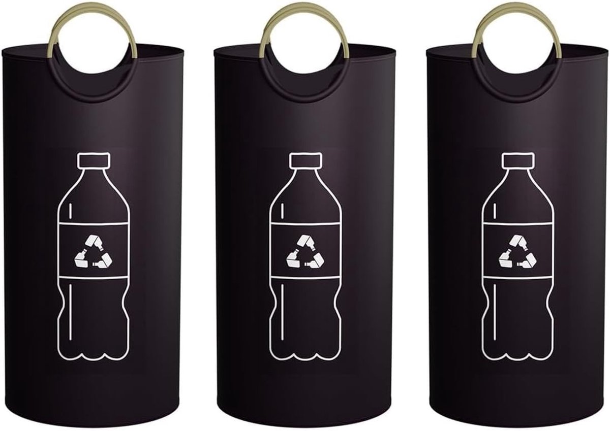 Set van 3 Opbergdozen, 73 L, Vouwbaar met Handvatten, Flessenhouder voor Keuken en Opslag, Wasmand en Opbergoplossing voor Huis en Magazijn