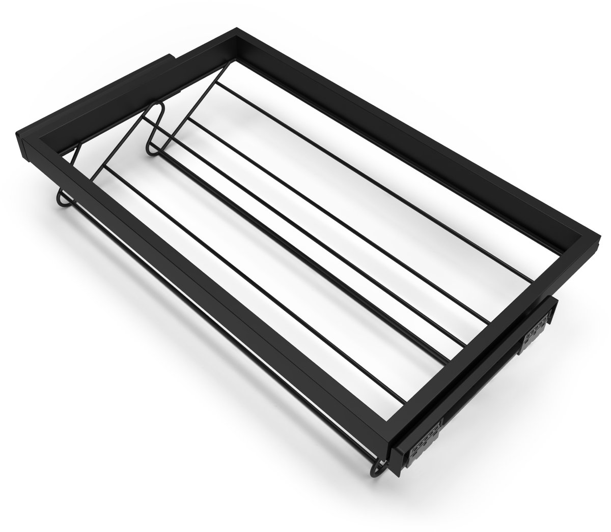 Emuca Kit van metalen schoenenrek kit en frame met geleiders met zachte sluiting voor garderobe, verstelbaar, module 800mm, Zwart structuur