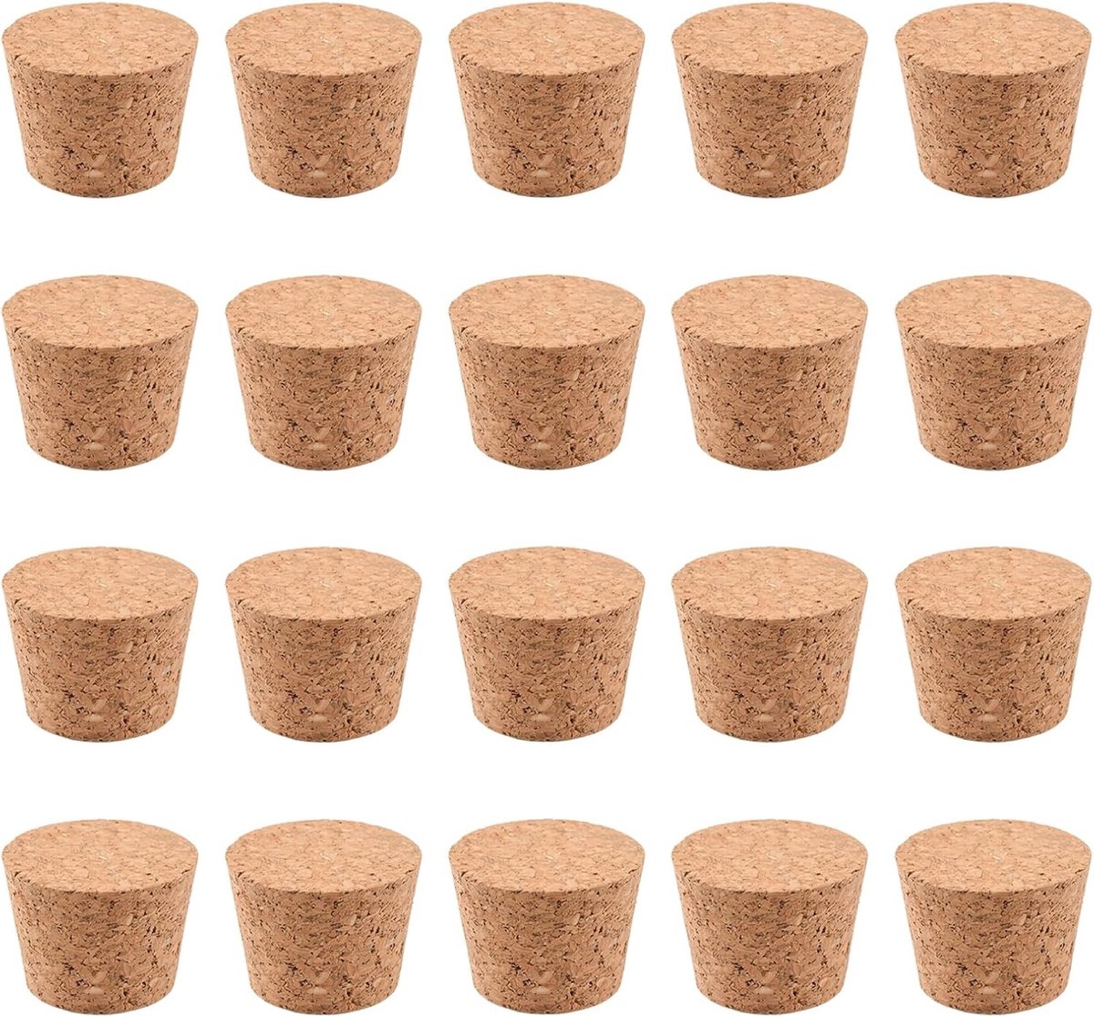20 Stuks Natuurlijke Tapered Kurken Stoppen, Herbruikbare Sealing Plugs voor Wijnflessen, Brouwwerk, Knutselprojecten en DIY Opslag (47 x 37 x 35mm)