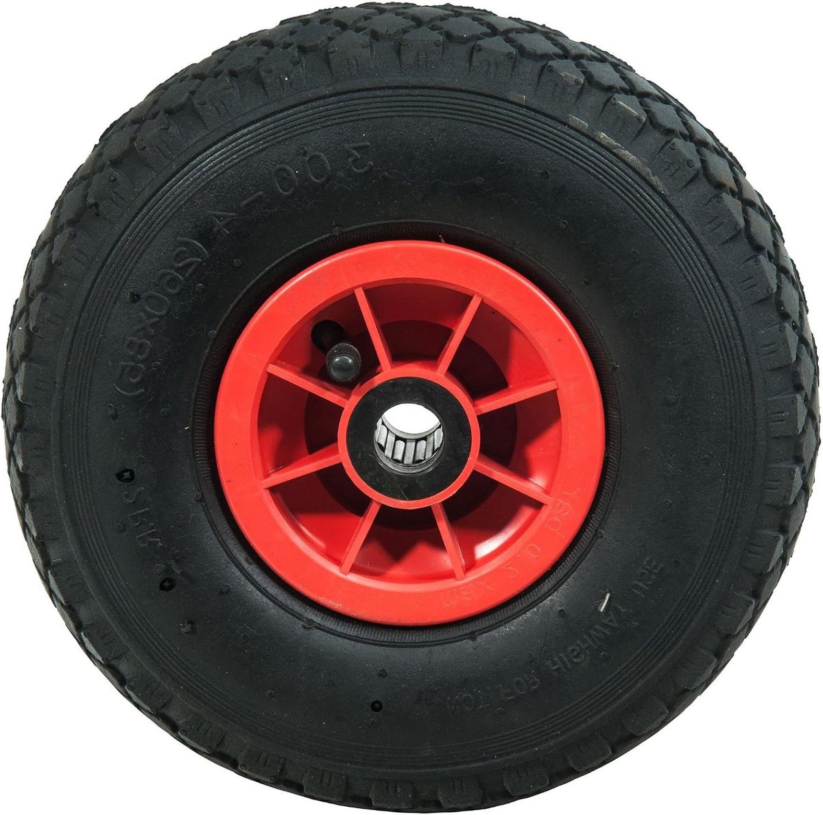 Opblaasbaar Wiel - Steekwagen Wiel - Materiaal Transport - Centrale As - 260x85 mm - Rood