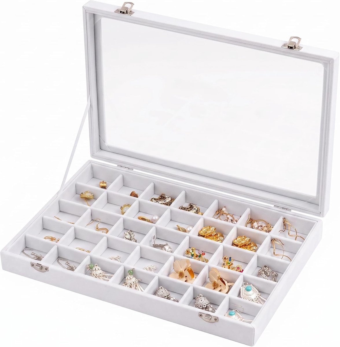 Sieraden Organizer met 35 Compartimenten en Transparante Deksel voor Effectieve Opslag