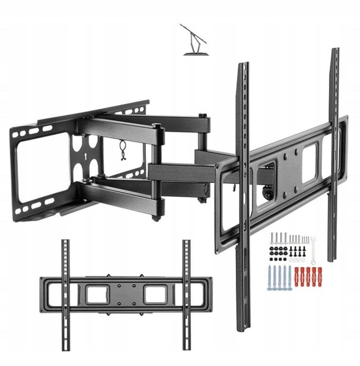 Draaibare TV Muurbeugel voor 65" TV's, 50kg, Verstelbaar