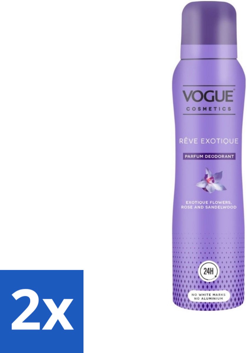 Vogue Reve Exotique Parfum Deodorant 150 ml - Voordeelverpakking - 2 stuks