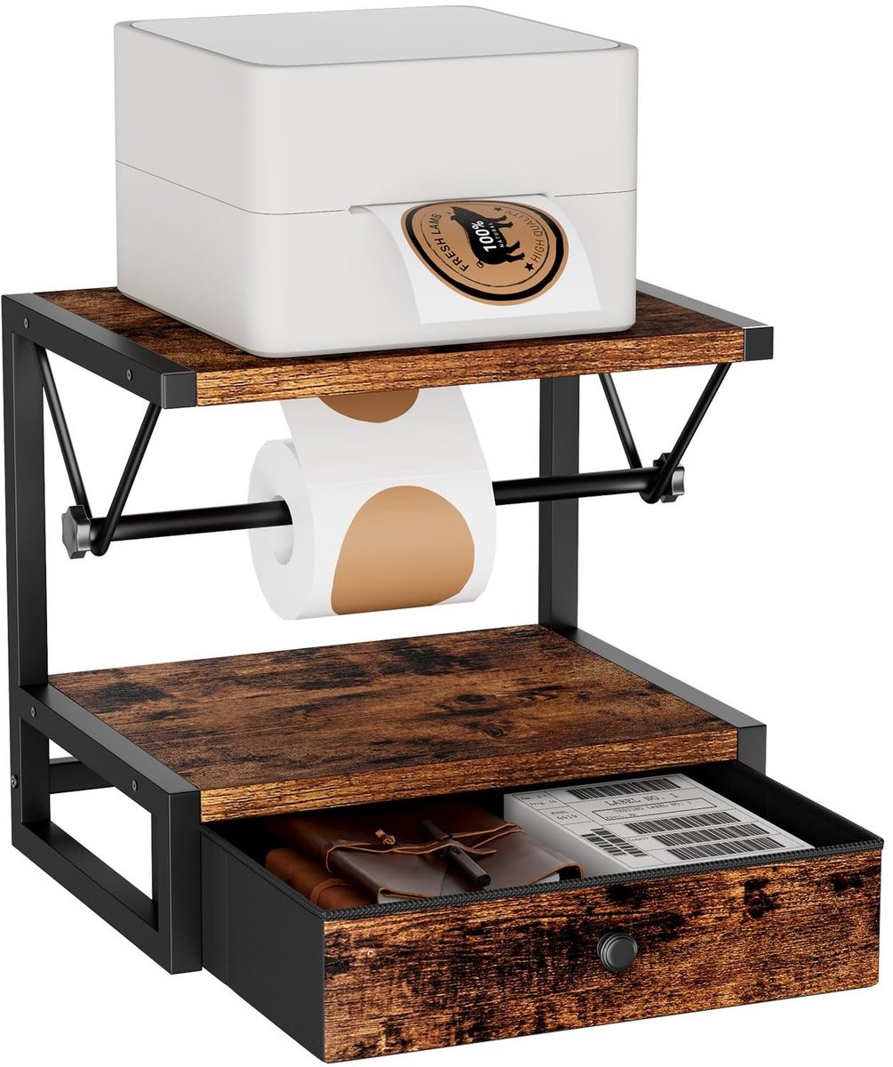 Solidchoice - Labelhouder voor Rol- en Vouwlabels, Thermisch Hout voor Bureaubladen