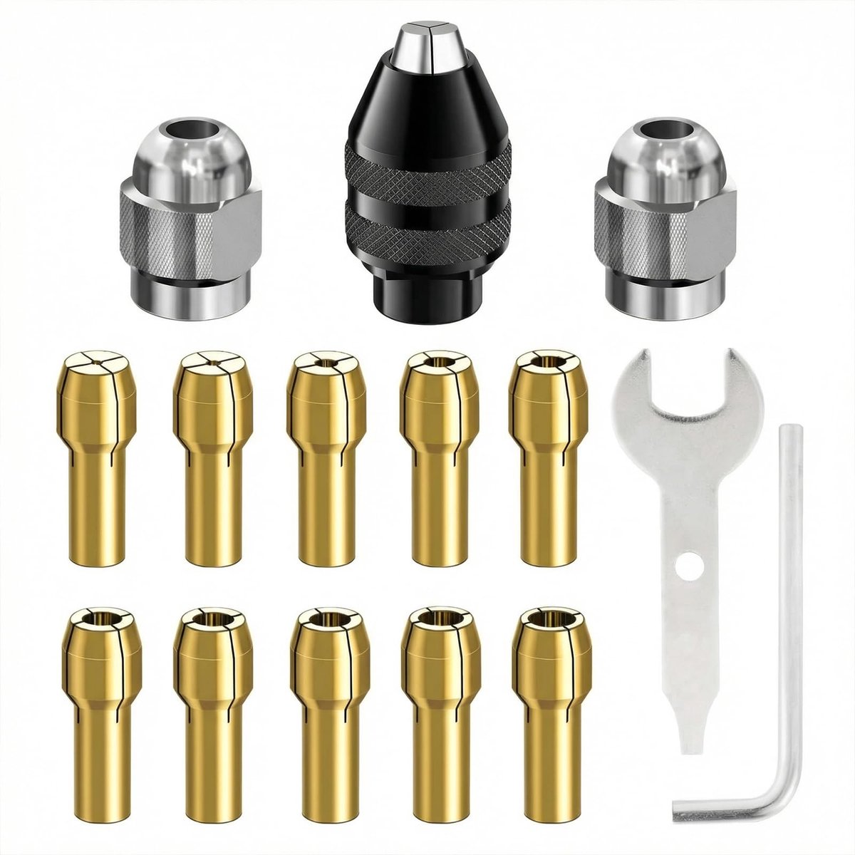 Solidchoice - 15 Stuks Boorkop-Spantangenset - Multifunctioneel Gereedschap voor Dremel