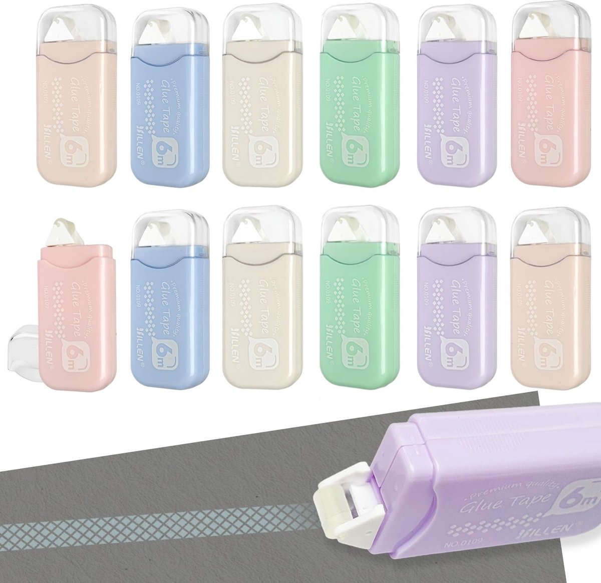 Solidchoice - Set van 12 Dubbelzijdige Plakrollers met Opbergzak