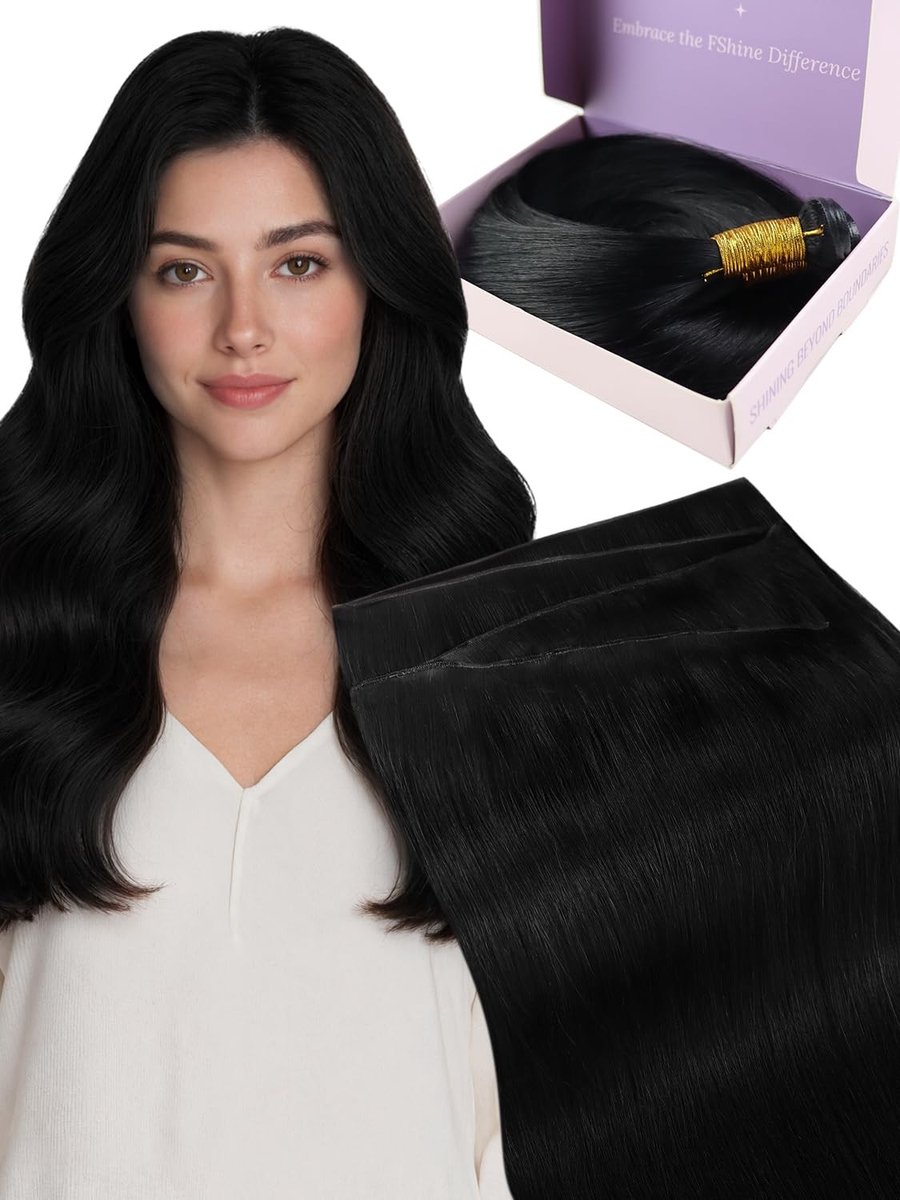 Solidchoice - Genius Weft Extensions van Echt Haar 50 cm Zwart