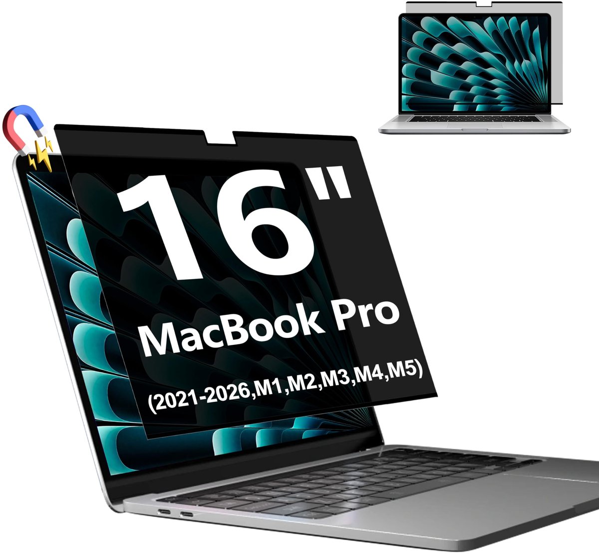 FYJRCY Magnetische Privacyscherm Voor Macbook Pro 16 Inch (2021-2024, M1, M2, M3, M4, Pro, Max), Afneembare - ShopVlot