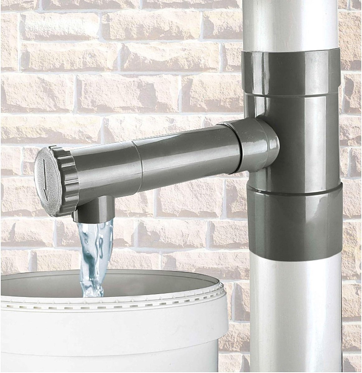 Regenwaterverzamelaar - Wateropvangbak - Tuin Besproeien - Voor 80mm Afvoer - Ø 80 mm - Grijs
