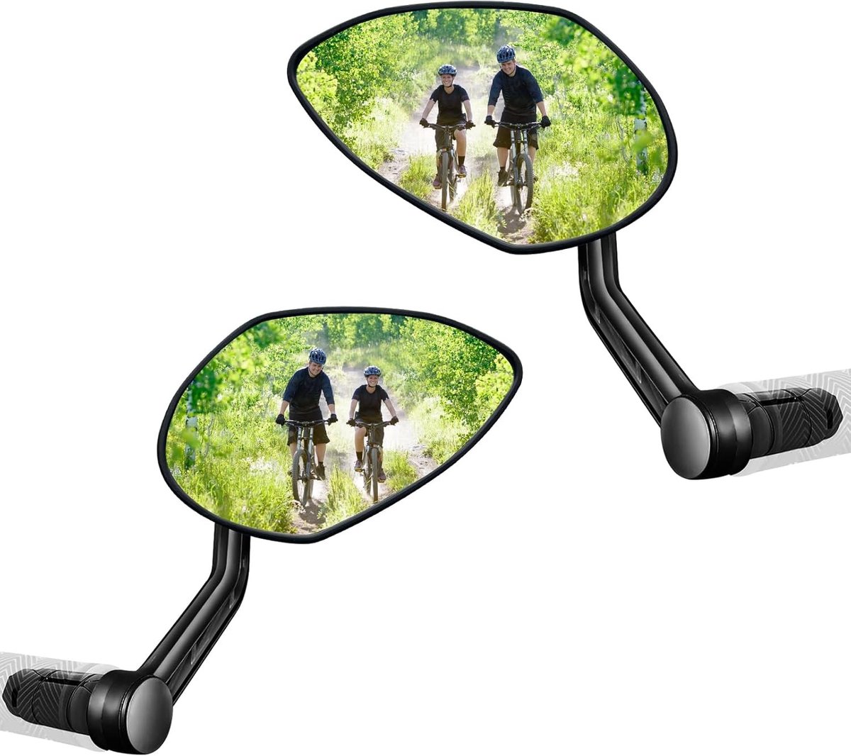 Spiegel fiets electrische fiets - Spiegel Fiets Elektrische Fiets - Zwart - Paar - Krasbestendige Glazen Lens - Voor E-bike