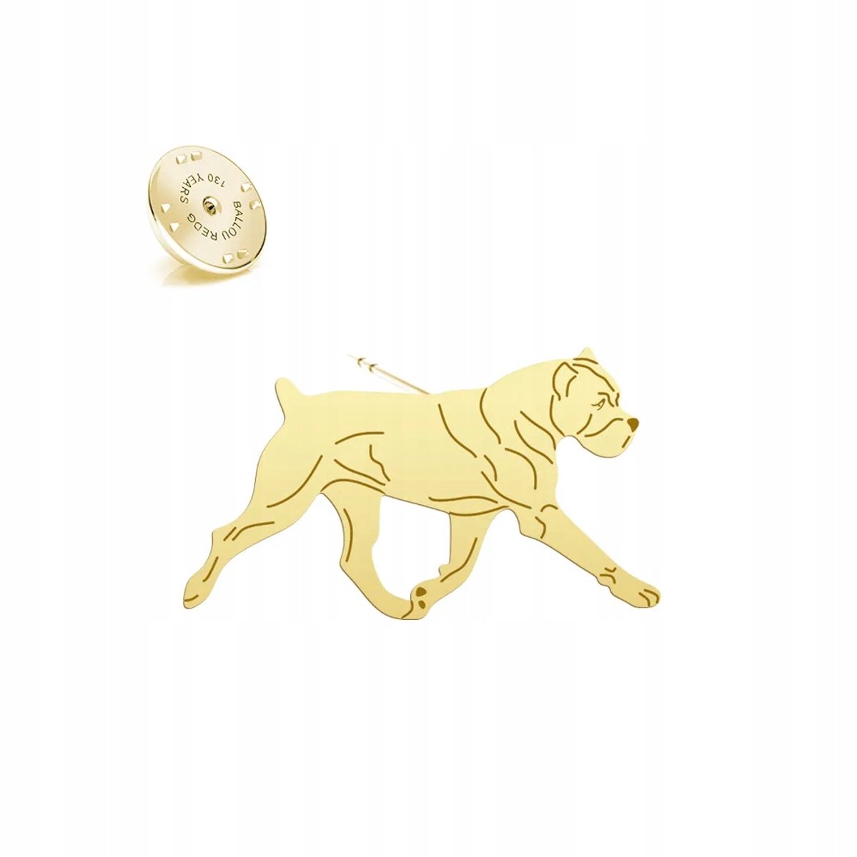 Gouden Cane Corso Pin Brosche 925 Zilver Verguld - Cadeau met Gratis Gravure
