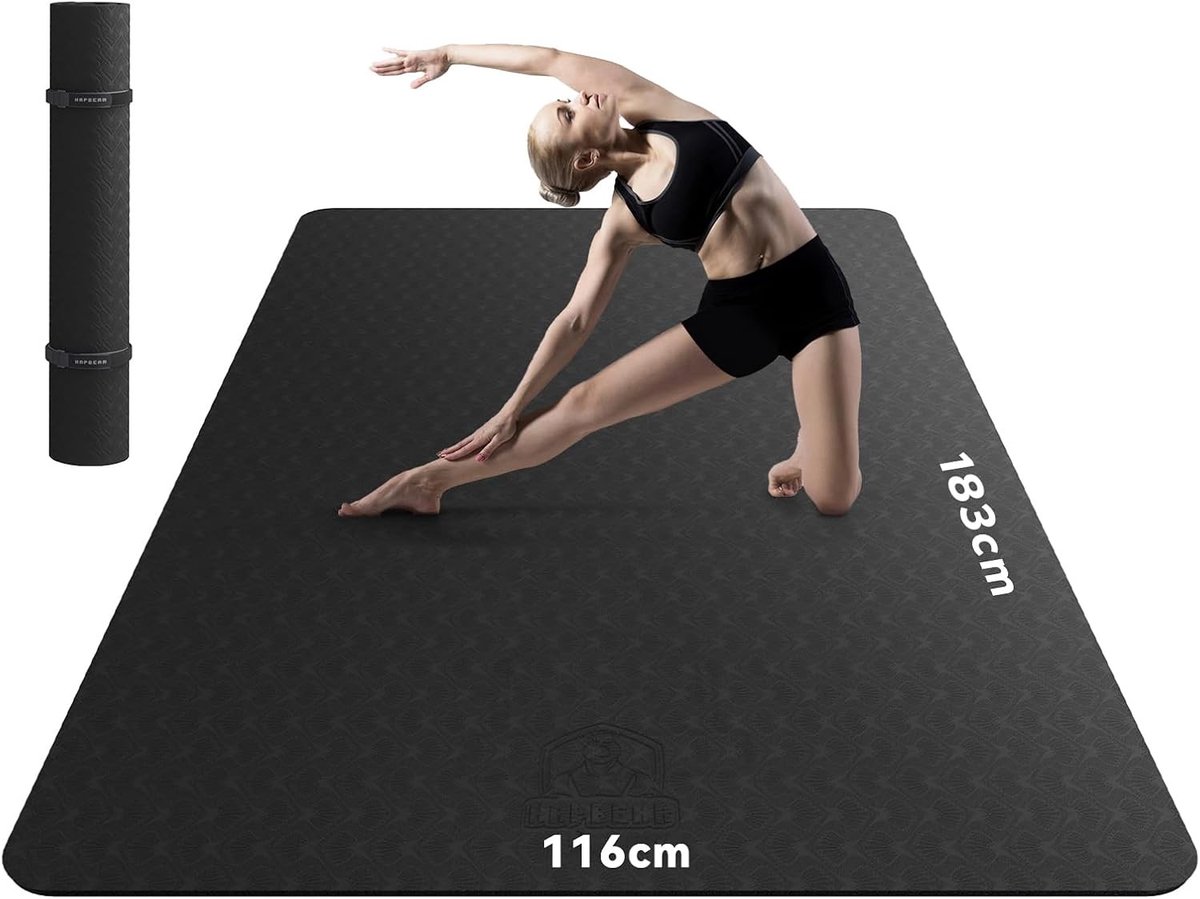 Fitnesmat - Antislip - 183 x 122 cm - Duurzaam en Milieuvriendelijk - Voor Thuis Training