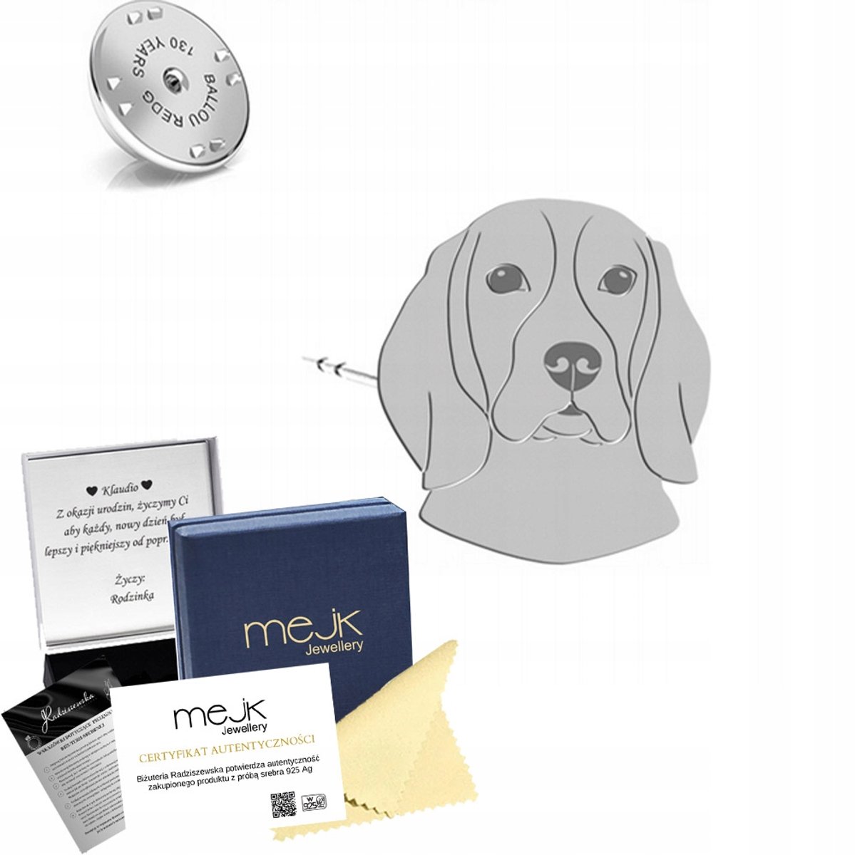 Zilveren Beagle Pin 925 - Unieke Sieraden met Gratis Gravure