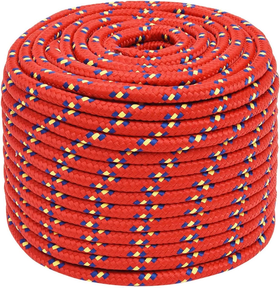 Gevlochten Touw - Polypropyleen Koord - Veelzijdig Gebruik - Weerbestendig Materiaal - 12 mm x 25 m - Rood