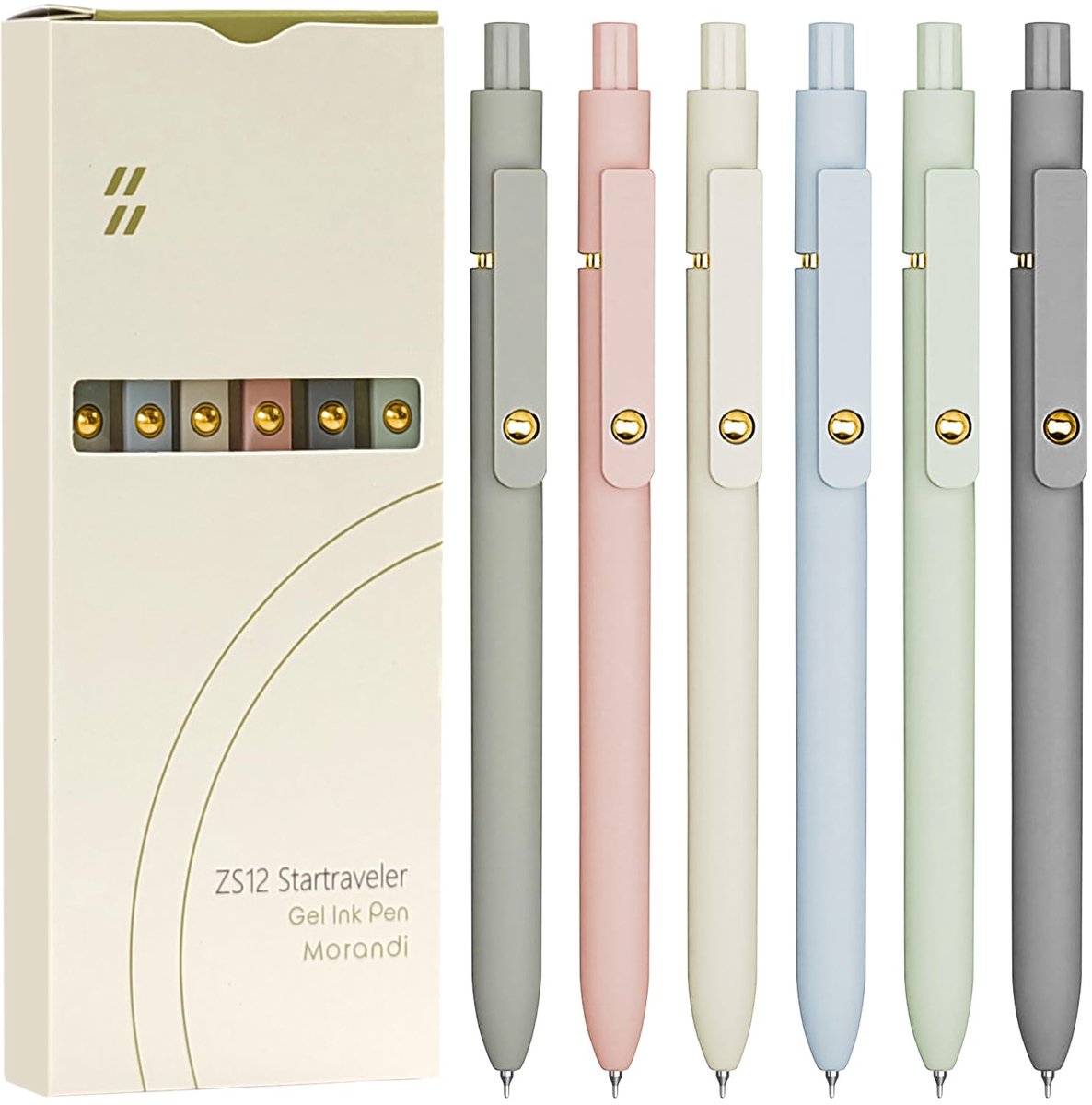 UIXJODO 6 Stks Gelpennen 0,5 mm Sneldrogende Zwarte Inktpennen Fijne Punt Soepel Schrijvende Pennen, Schattige - ShopVlot