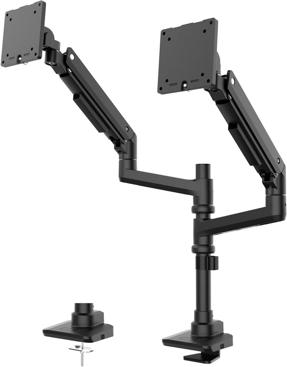 Dubbele Monitorarm - Scherm Beugel - Ergonomisch Werken - 360° VESA Plaat - Tot 49 Inch - Zwart