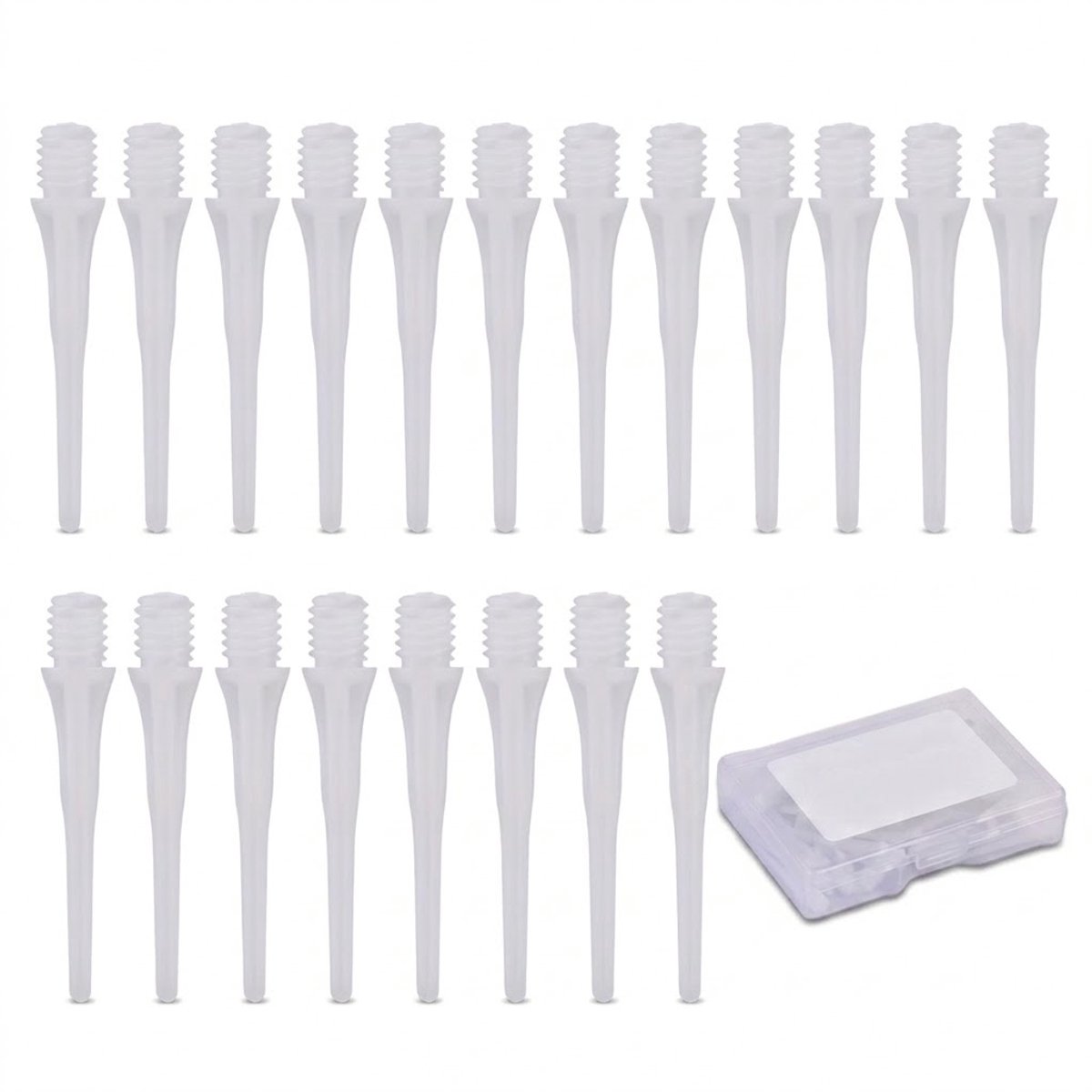 Wit dartpunten dartpijlen 60 stuks soft tip 2BA schroefdraad kunststof dart accessoires met opbergdoos